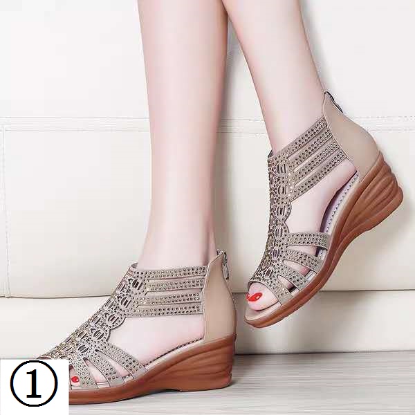 Giày Sandal Đế Xuồng Mềm Thời Trang Mùa Hè 2020 Cho Phụ Nữ Trung Niên