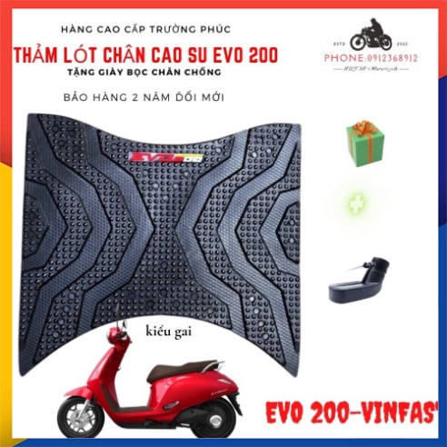 Thảm lót chân Evo 200, Thảm Evo200 xe điện thảm để chân Vinfast Evo 200 phụ kiện Evo 200 Mới 2023 Tặng Bọc Chân Chống