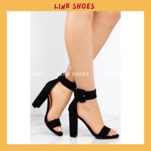 Giày sandal gót vuông cao khoá bản to TT128