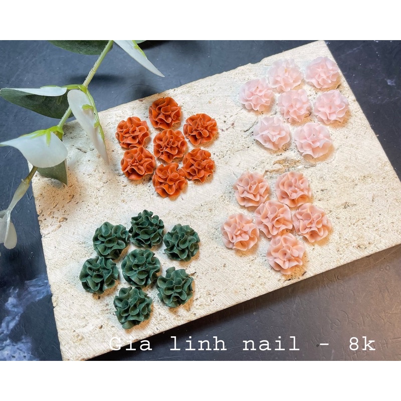 Hoa bột nail gắn móng tay | Hoa cẩm tú ( set 2 bông/10 bông )