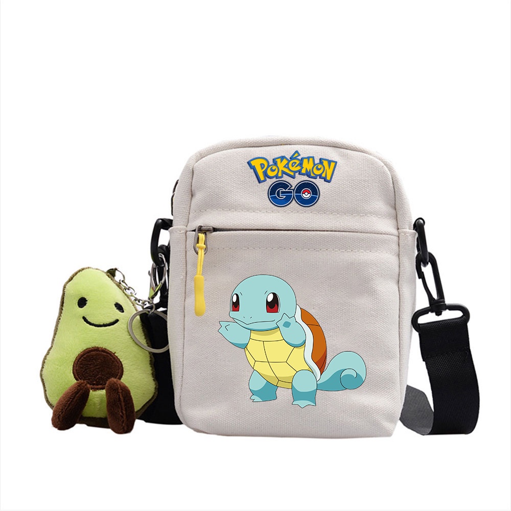 Túi Đeo Chéo Vuông Nhỏ In Hình Pikachu Pokemon Cho Nam Nữ