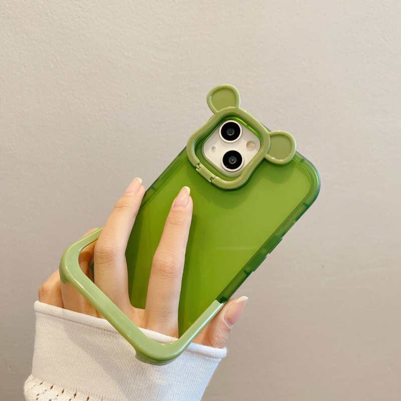 Ốp Điện Thoại Trong Suốt Họa Tiết Hoạt Hình Chú Gấu Dễ Thương Chống Sốc / Rơi Cho iPhone 14 13 12 11 Pro Max