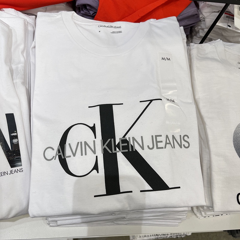 Áo Thun Tay Ngắn Cổ Tròn Chất Liệu 100% cotton In Hoạ Tiết CalvinKleinn Jeans / CK Cho Nam Giới