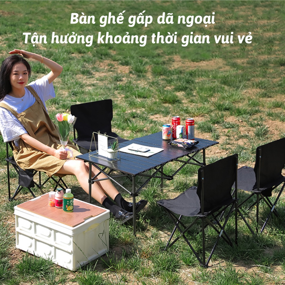 Bộ Bàn Ghế Gấp Gọn Tiện Lợi Dễ Mang Theo Khi Đi Cắm Trại, Bàn Ghế Xếp Dã Ngoại Picnic Ăn Uống Cùng Gia Đình | BigBuy360 - bigbuy360.vn