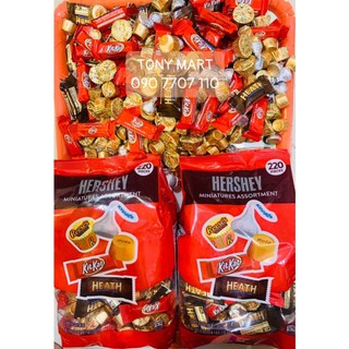 Lẻ 500g kẹo socola tổng hợp 5 loại hershey miniatures assortment chocolate - usa