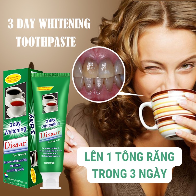 Kem đánh trắng răng Disaar US,loại mảng bám, sạch thơm, sáng bóng KDR01