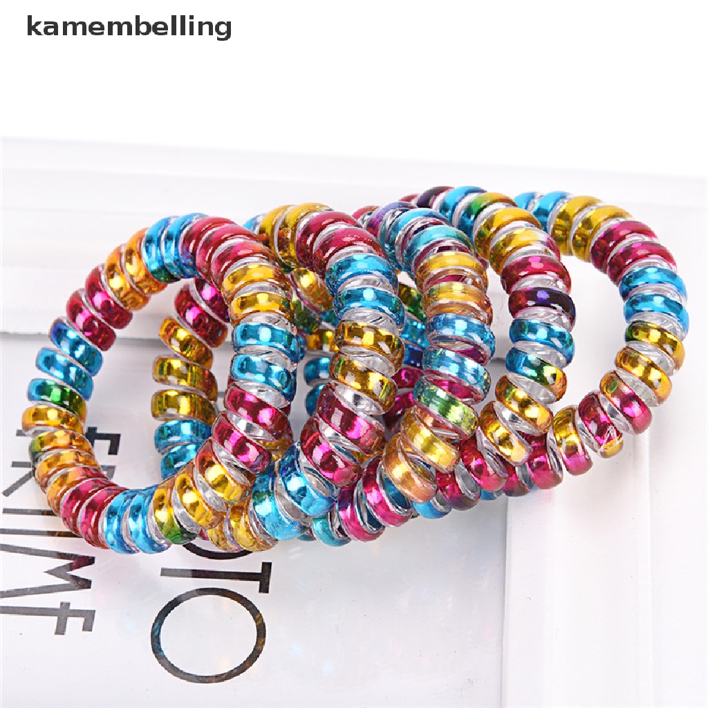 Kamembelling Set 5 Dây Cột Tóc Dạng Xoắn Lò Xo Xinh Xắn