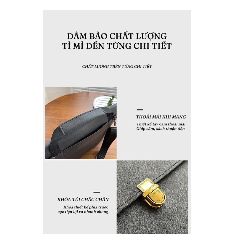Túi xách DRU da PU phong cách công sở cho nam TX09