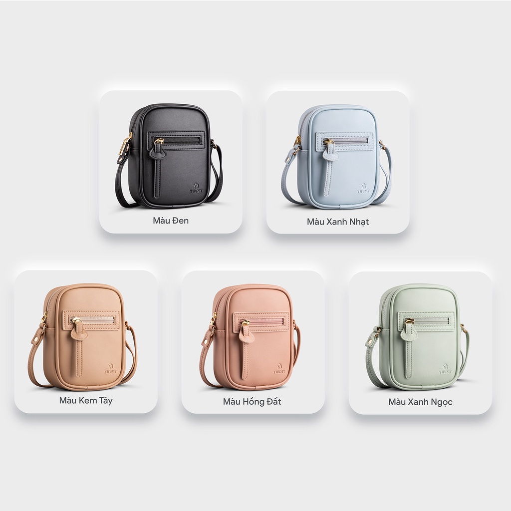 Túi đeo chéo nữ mini hoạ tiết khóa charm YUUMY Seasand YN132