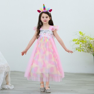 Váy đầm công chúa ngựa Pony cho bé gái 3-9 tuổi màu hồng xinh xắn