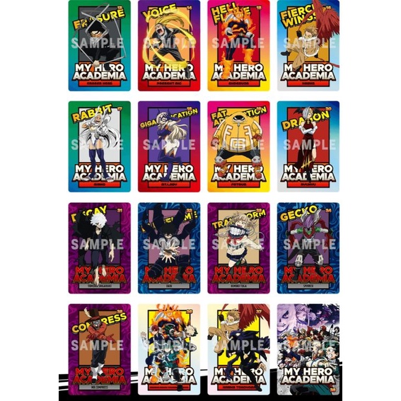 Thẻ nhân vật ngẫu nhiên học viện anh hùng của Bandai