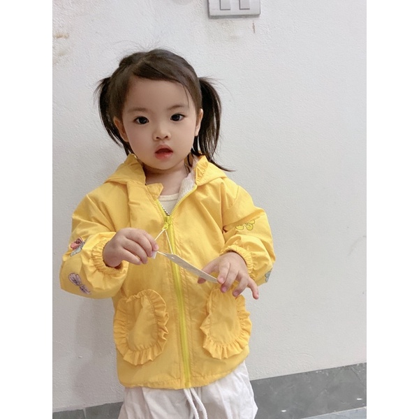 Áo khoác gió cho bé 2 lớp (2-6 tuổi ) chất vải gió nhăn siêu nhẹ chống nắng, chống gió
