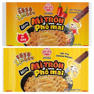 NEW- Mì trộn phô mai kiểu Hàn Quốc ottogi vị không cay 80 g, vị cay 75 g, mì mini trộn phô mai