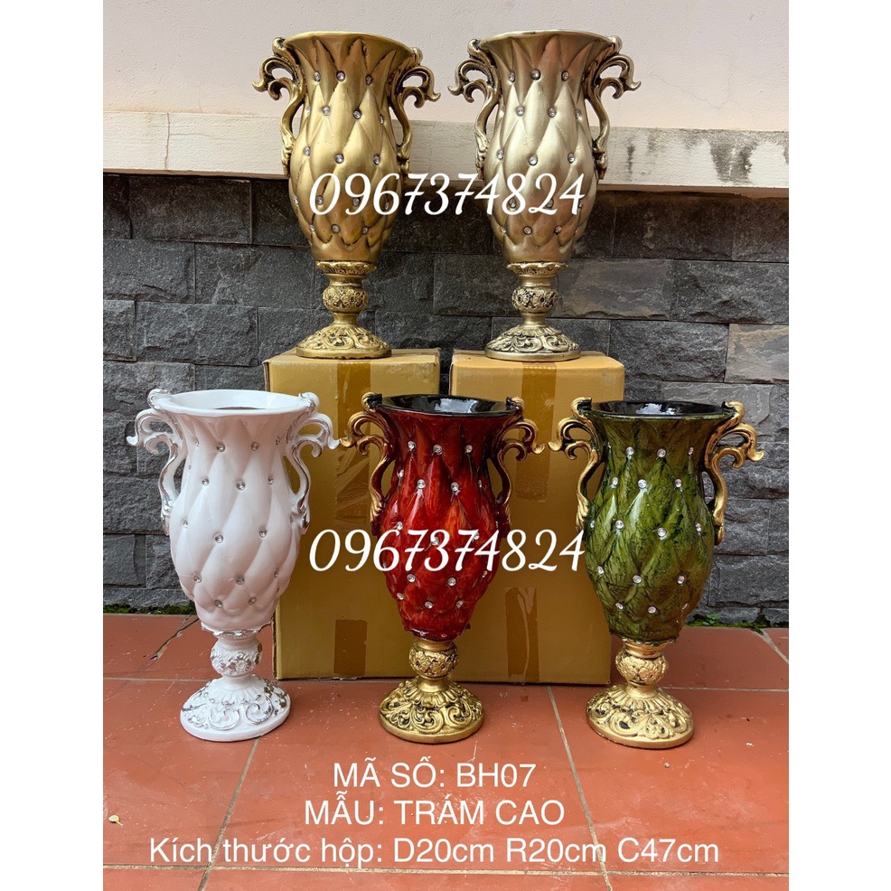 Bình Hoa - Lọ Hoa Composite Trám Cao Decor Nhà, Khách Sạn Chất Liệu Cao Cấp Bền, Đẹp