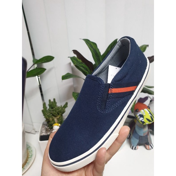 Giày lười Next xanh đen viền đỏ xuất khẩu cho bé trai