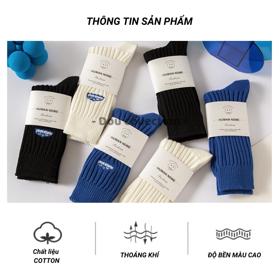 [Nowship2h] Vớ tất cổ cao nam nữ unisex chất liệu cotton trơn co giãn thoáng khí thể thao nhiều màu - mã TV048