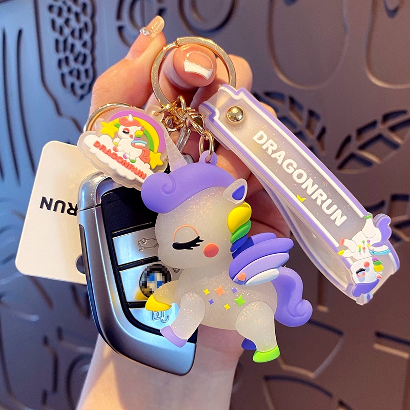 Hoạt Hình Móc Khóa Hình Kỳ Lân Nhiều Màu Đáng Yêu