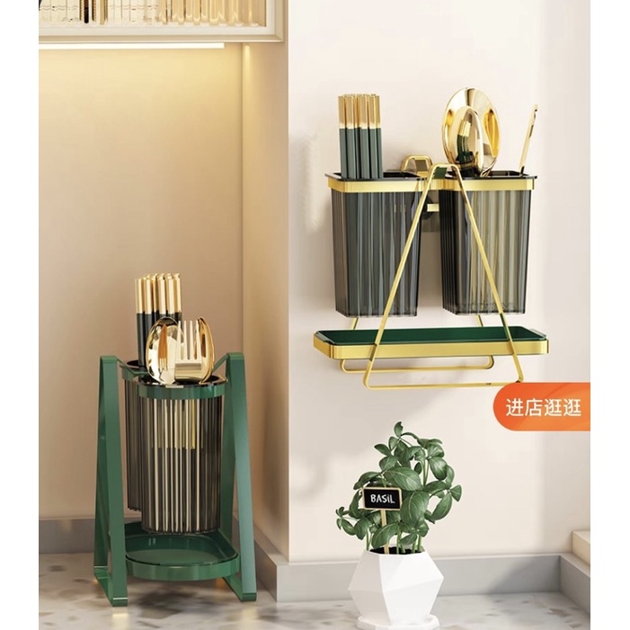 Bộ ống đựng đũa muỗng thìa khay nhựa hứng nước thiết kế thông minh sang trọng sakkara