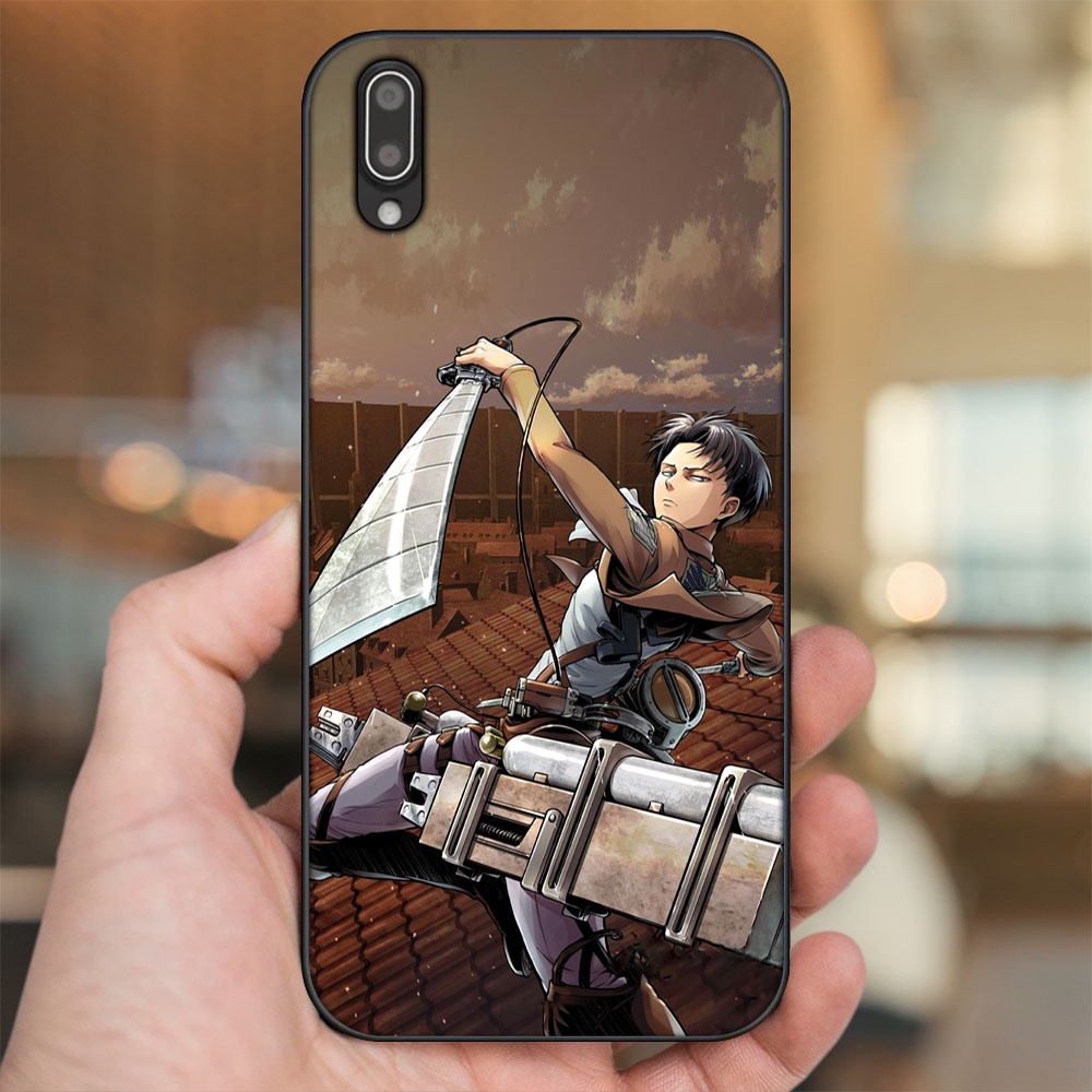 Ốp lưng Vivo Y93 viền đen in hình Levi Ackerman Attack On Titan