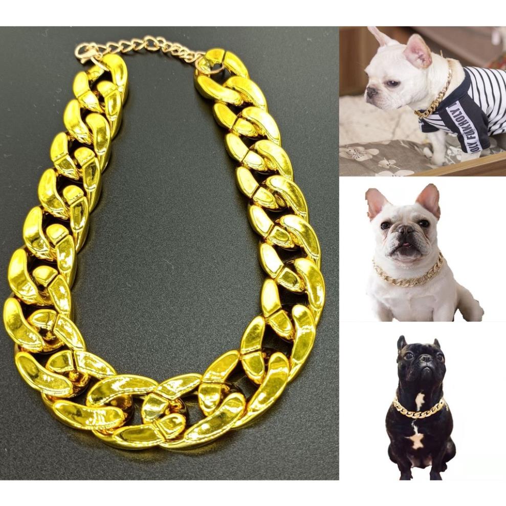 Dây chuyền xích mạ vàng sang chảnh, siêu ngầu cho thú cưng - Pet Max