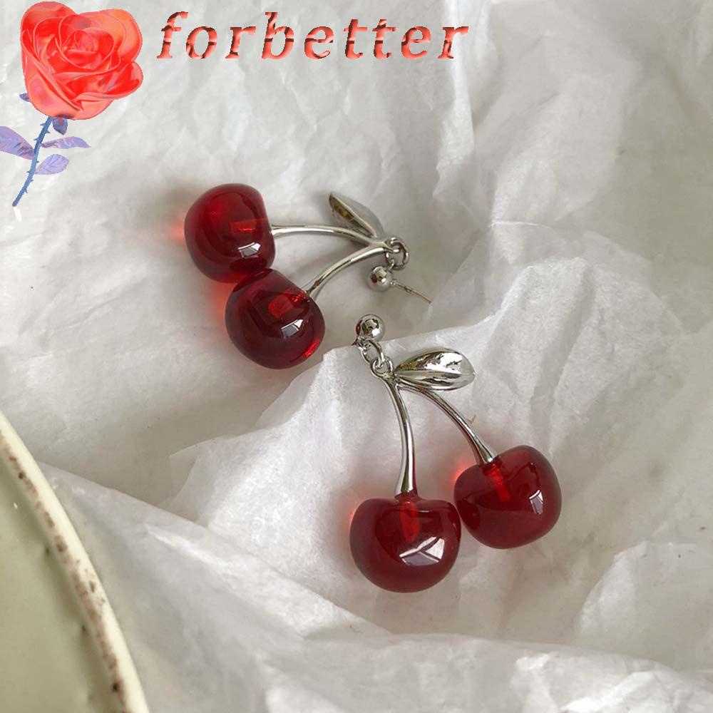 Bông tai hình trái cherry dễ thương phong cách Hàn Quốc cho nữ