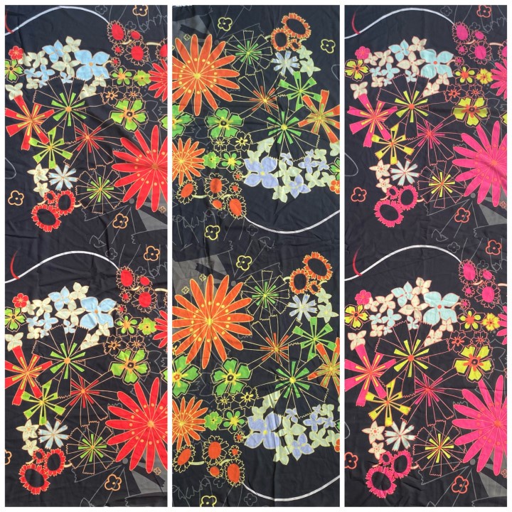 Vải Khúc Voan Chiffon Họa Tiết Hoa Khổ 1m1 - Co Giãn Nhẹ, Mỏng - May Áo Kiểu, Khăn Choàng, Tập May