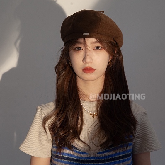 Mũ Beret Màu Đen Phong Cách Hàn Quốc Thời Trang Cho Nữ