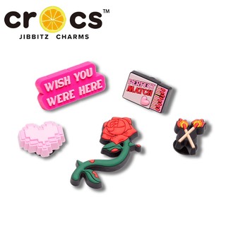 Charm Crocs Jibbitz Set Valentine’s Girly 5 Pack Nút Hồng Giày Crocs Phụ Kiện Jibbitz Sticker Dép Crocs