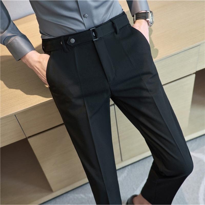 Quần Âu nam đai chỉnh eo dáng ôm hàn quốc , quần tây  nam  co giãn cao cấp  màu đen , trắng thời trang công sở | BigBuy360 - bigbuy360.vn