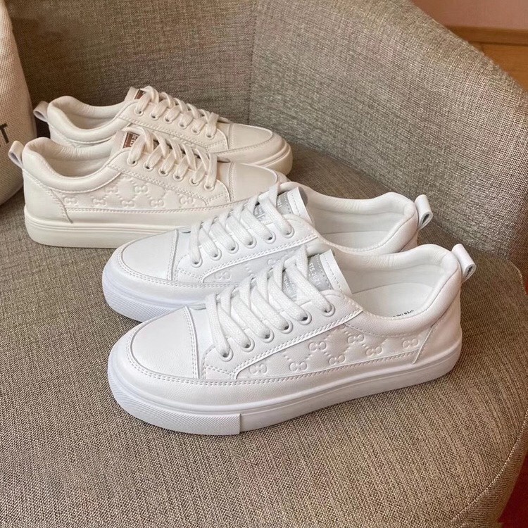 Giày da hoạ tiết GC độn đế 4p cao cấp - giày da nữ trendy 2022