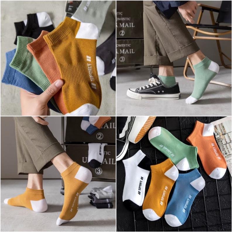 Set 5 đôi tất nam nữ cổ cao Softie,ngắn thể thao thời trang kute cao cấp