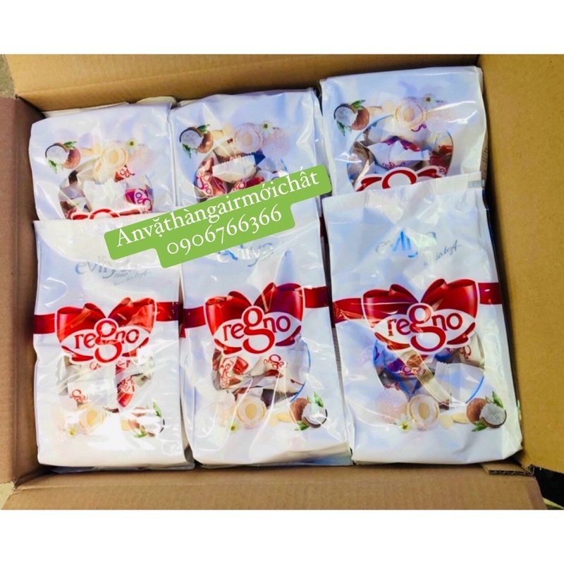 Socola Trắng Phủ Dừa Nhân Hạt Dẻ Regno Elviya Thổ Nhĩ Kỳ - Gói 400 Gram