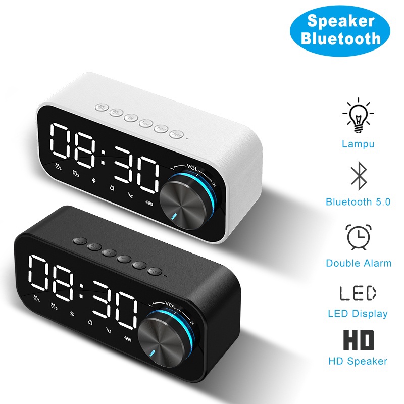 Loa Bluetooth Mini Clock Speaker Đèn led siêu trầm