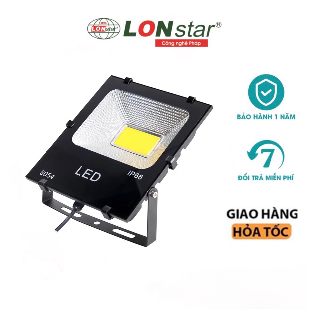 Đèn pha led LONstar chống nước 10w 20w 30w 50w 100w 150w ánh sáng trắng,vàng chuyên rọi biển quảng cáo,chiếu sáng sân