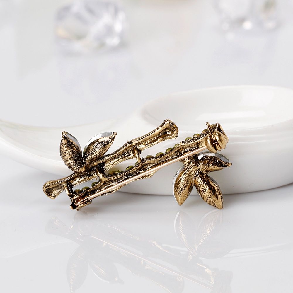 Ghim Cài Áo Hình Cây Tre Đính Đá Thời Trang Cho Nữ