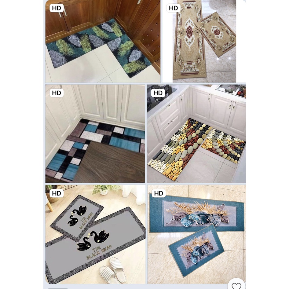 TRỢ GIÁ🎁 BỘ 2 THẢM BẾP 3D CHỐNG TRƠN TRƯỢT CAO CẤP hàng nội đia Trung