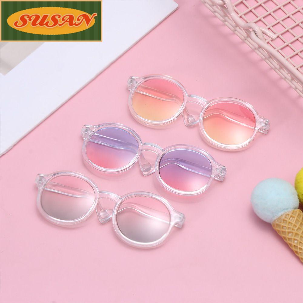 SUSANS Đồ chơi búp bê màu 9cm Kính tròn Trang trí dễ thương Phụ kiện tự làm