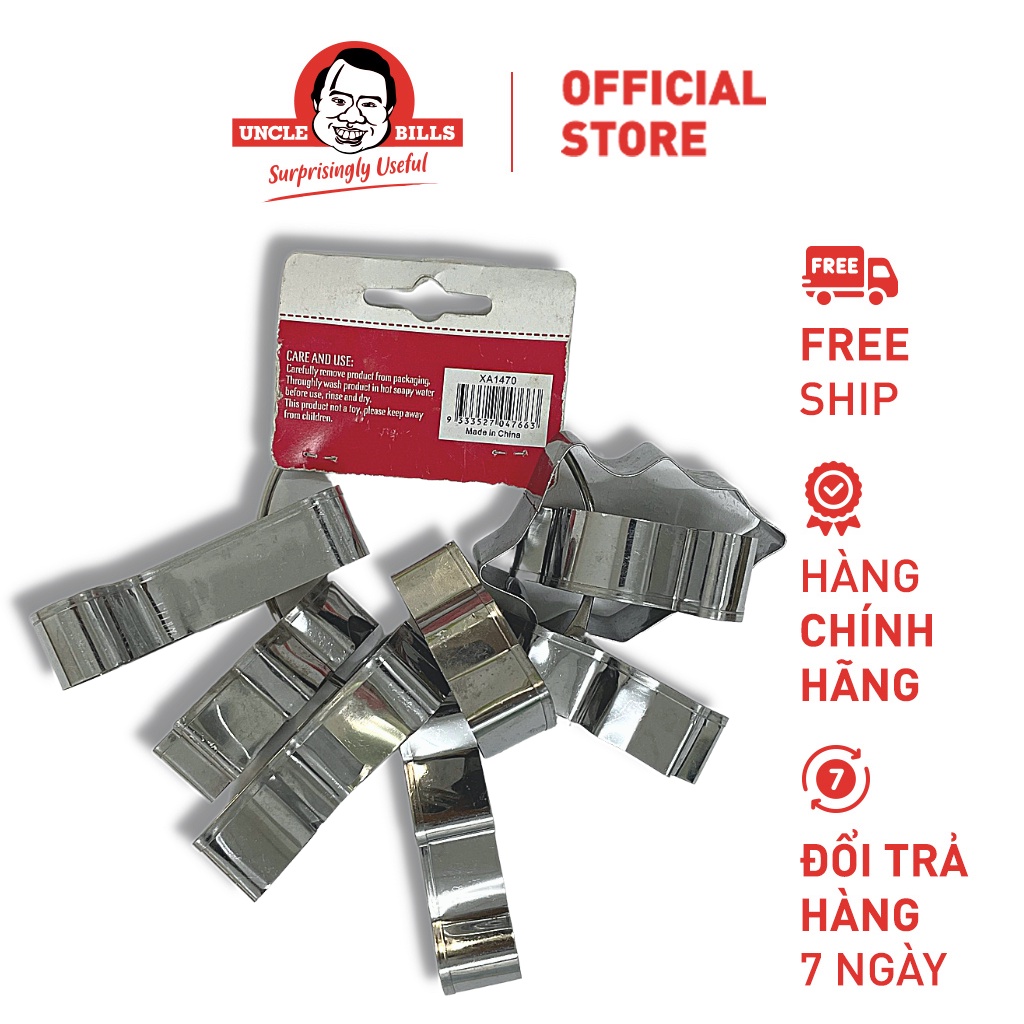 Khuôn Cắt Bánh Quy 8 Cái Trang Trí Giáng Sinh UBL XA1470