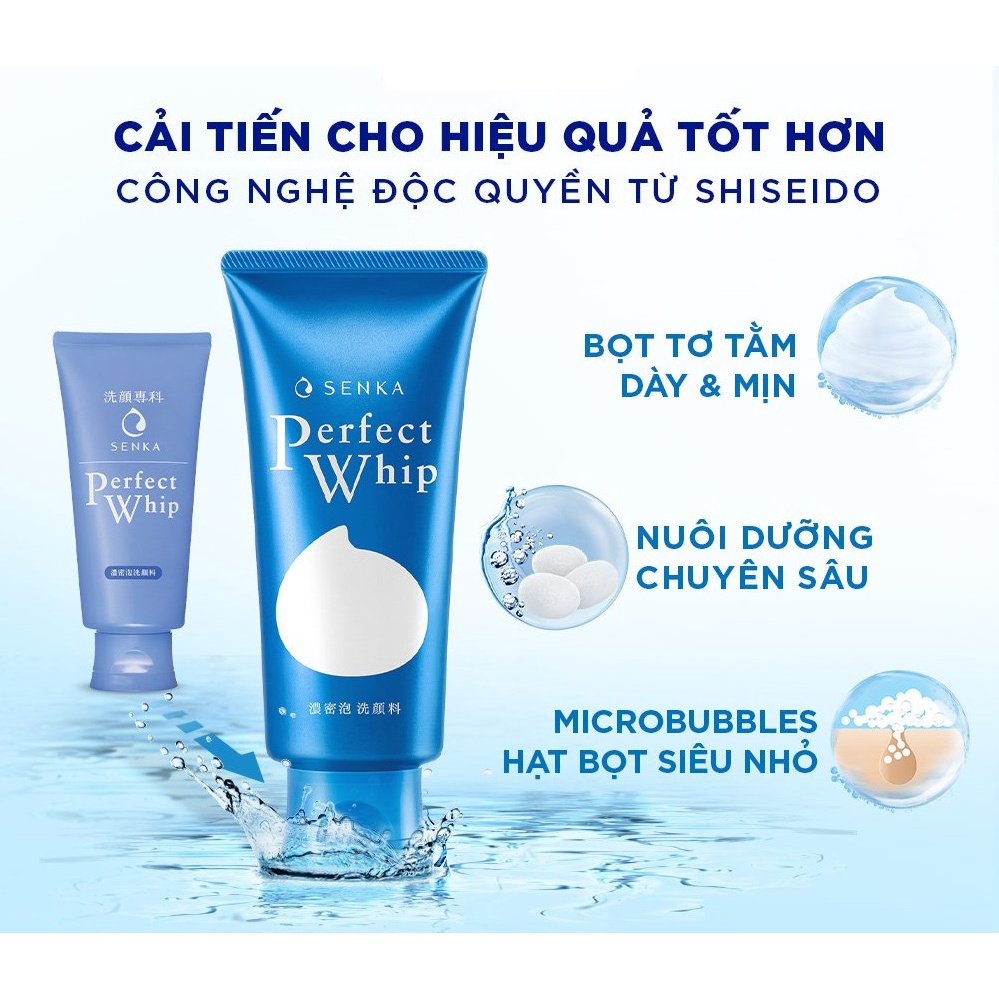Sữa Rửa Mặt Tạo Bọt Chiết Xuất Tơ Tằm Trắng Perfect Whip Senka 120Gr