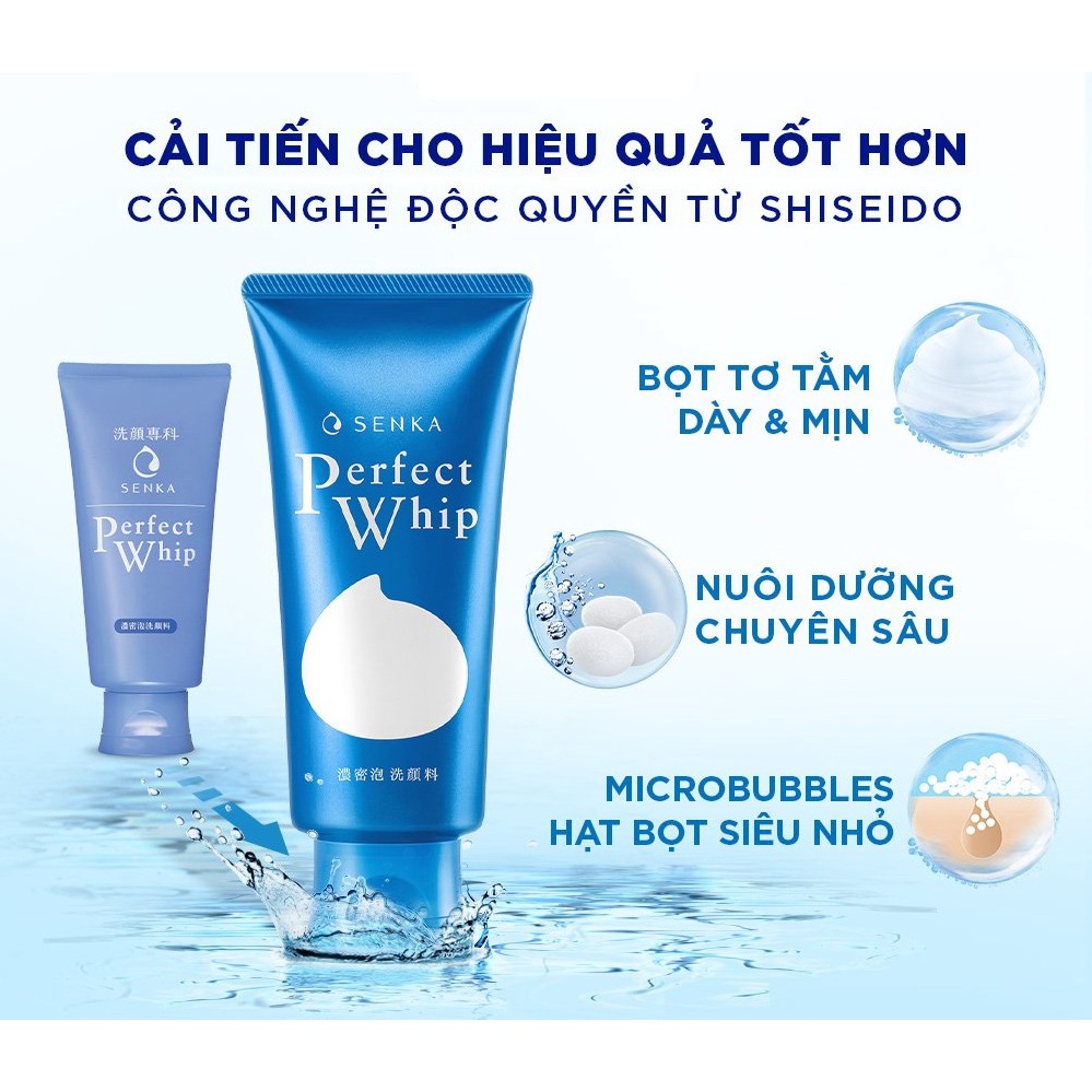 Sữa Rửa Mặt Tạo Bọt Senka Perfect Whip Chiết Xuất Tơ Tằm Trắng 120g