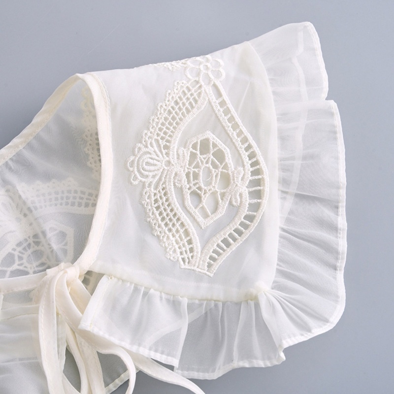 Áo Choàng Poncho Thắt Nơ Thêu Họa Tiết Xinh Xắn Có Thể Tháo Rời Cho Nữ