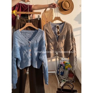 Áo cardigan len vặn thừng