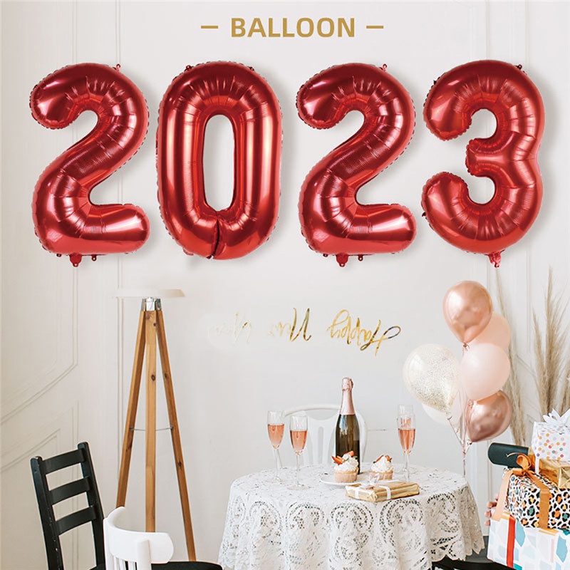 Bong Bóng Hình Số Năm Mới 2023 40 Inch Dùng Trang Trí Tiệc