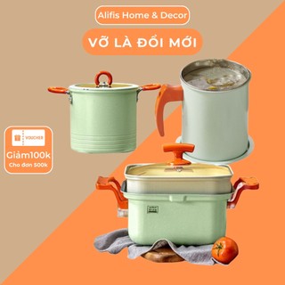 Nồi chiên ngập dầu đa năng Alifis dùng được trên tất cả các loại bếp, có ca lọc dầu đi kèm, có thể làm nồi lẩu, nồi hầm
