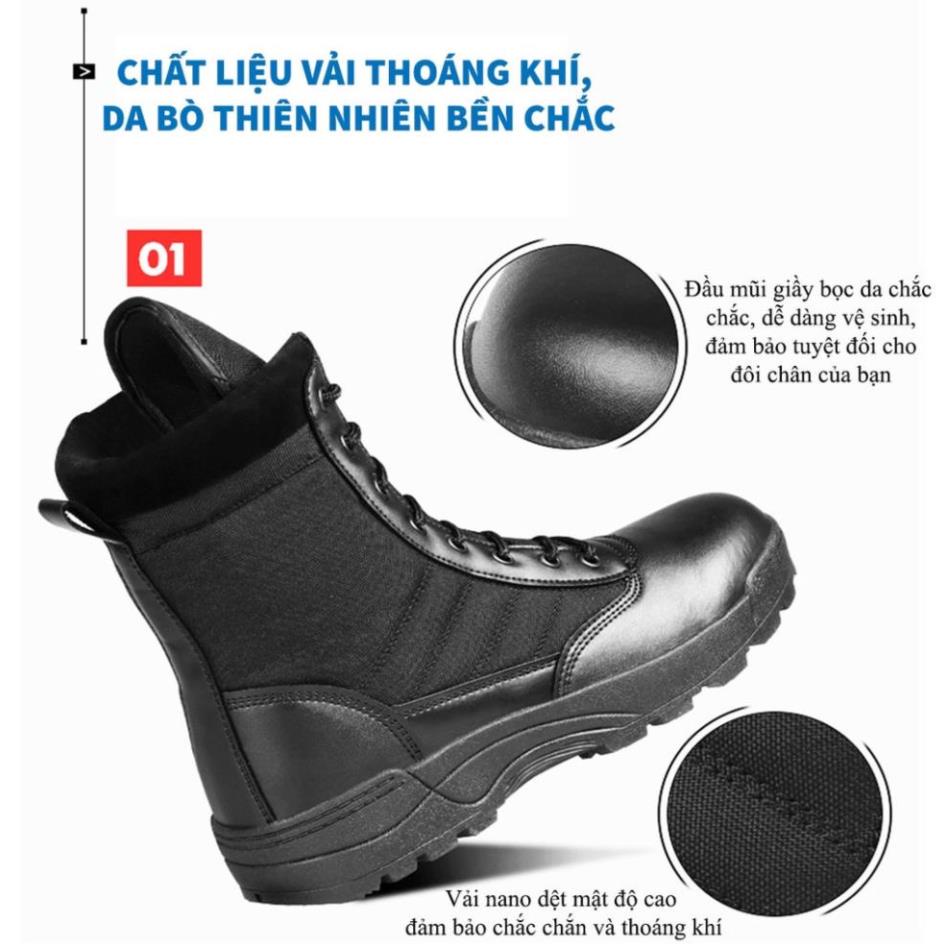 👑 Giày Cao Cổ Nam Cao Cấp Kiểu Dáng Giày Chiến Thuật Boot Nam Chuyên Phượt, Giày Swat Lính $