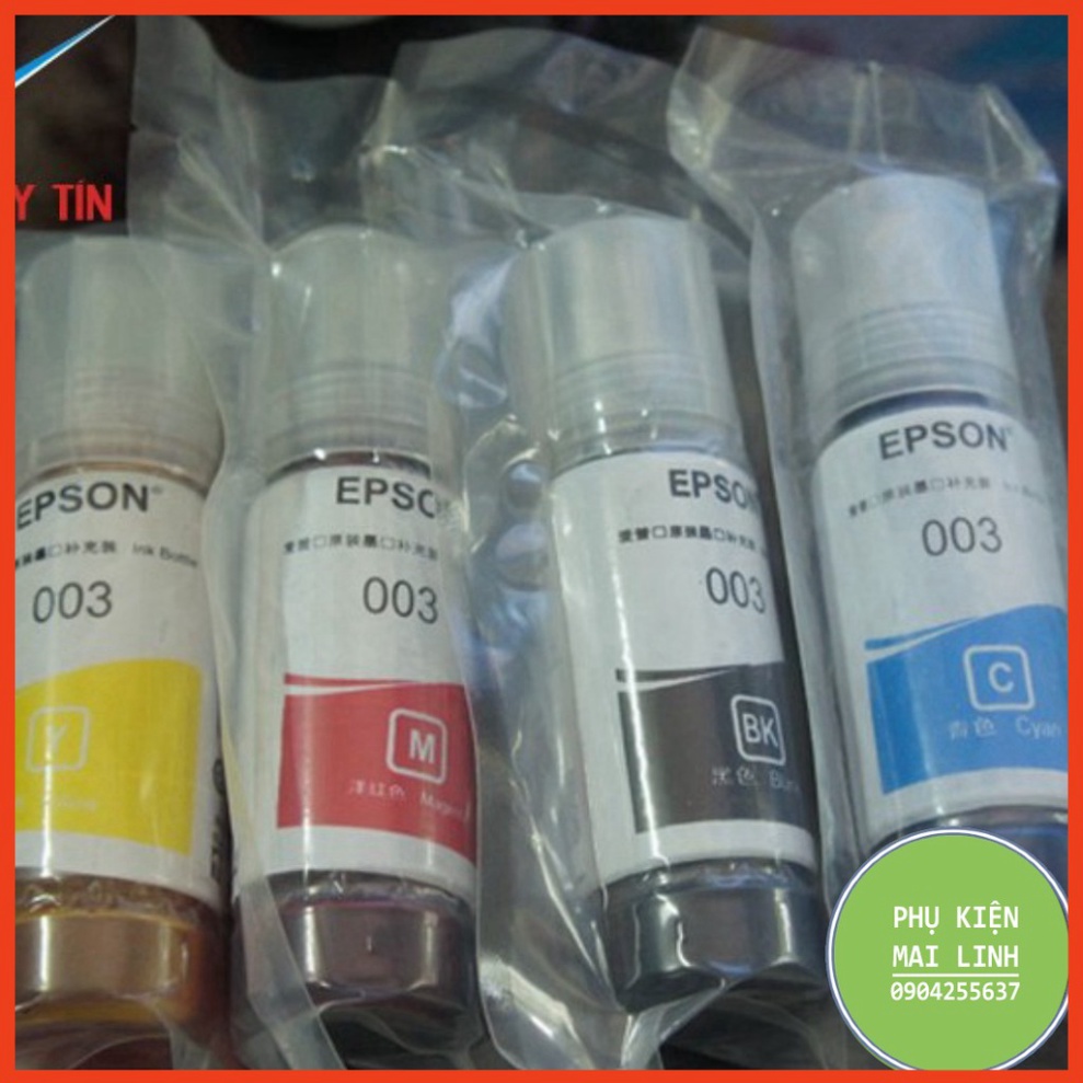 ☘️Mực in màu 003 e.e.pson L1110, L3110, L3150,L4150,L1110- mã 003 nhập khẩu màu xanh
