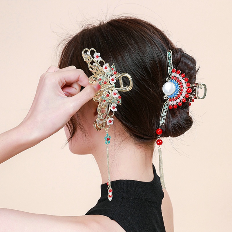Kẹp Tóc Càng Cua Đính Hoa Tinh Xảo Phong Cách Trung Hoa Cổ Điển Mới 2023 dreamdiary