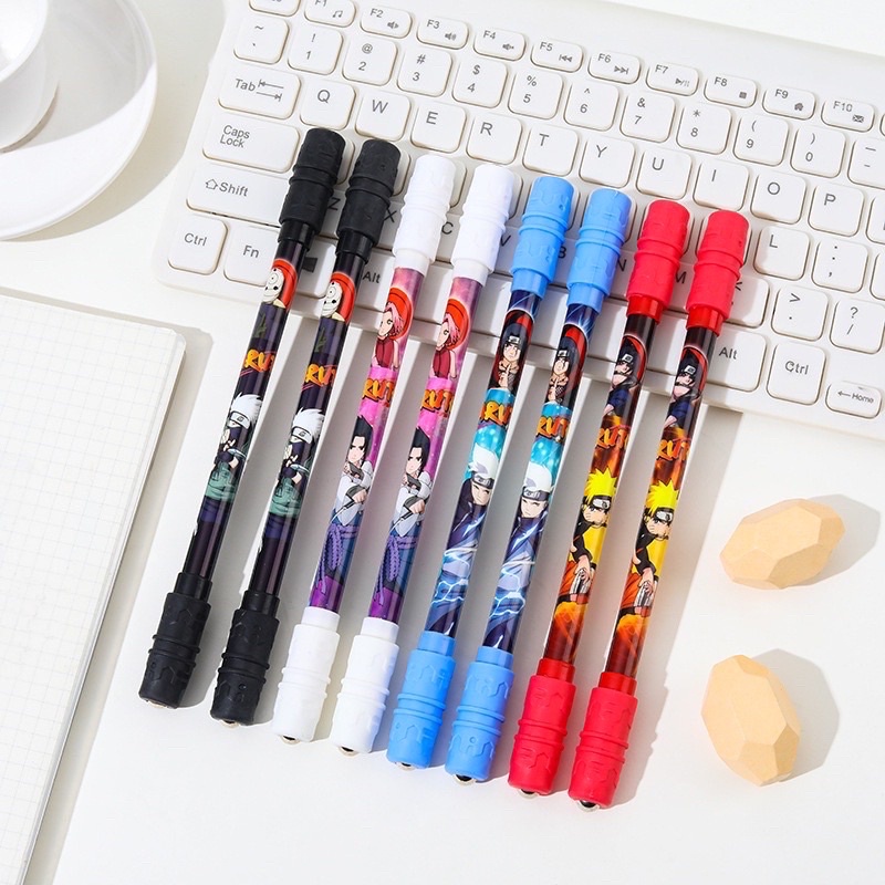 Bút viết Naruto đầu xoay spinner giảm stress/ cây viết anime naruto spinner