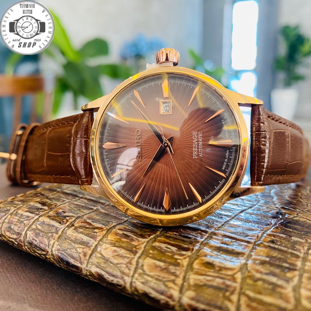 Đồng hồ nam Seiko dây da máy nhật, mặt kính sapphire chống xước , chống nước 3 atm ĐỒNG HỒ THANH NAM 247