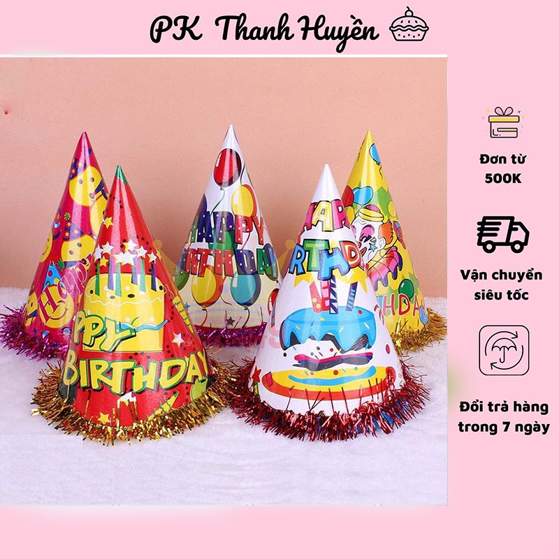 Phụ kiện trang trí bánh sinh nhật, bánh kem - mũ kim tuyến